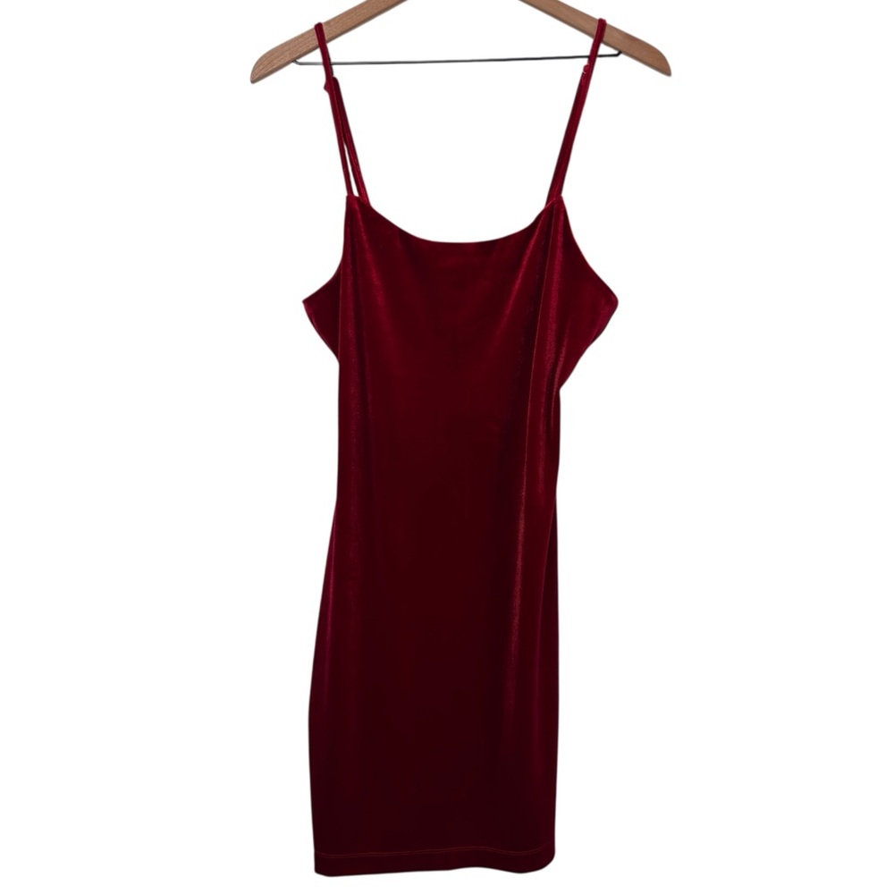 GIANNI BINI RED VELVET MINI WOMEN SLEEVELESS DRESS LARGE BRAND NEW WITH TAGS